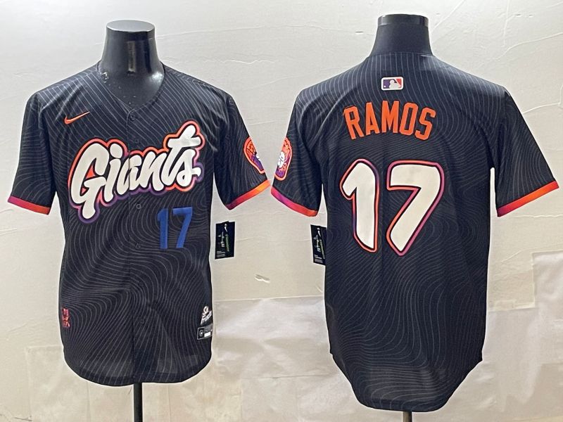 Men San Francisco Giants #17 Ramos Black Joint Name Nike 2025 MLB Jersey style 3
